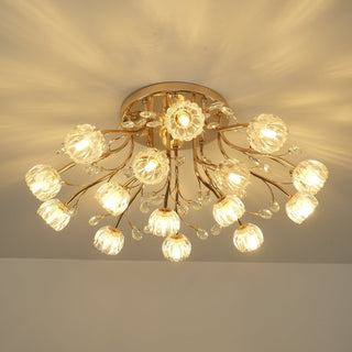Aballs Postmoderne Luxe Fleur Cristal Plafonnier-Luire