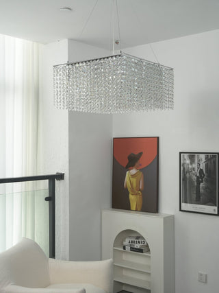 Crystal Frame Chandelier-Neutral Decor