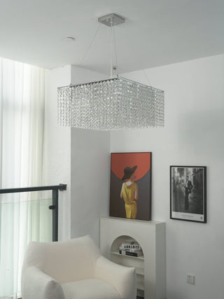 Crystal Frame Chandelier-Neutral Decor