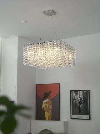 Crystal Frame Chandelier-Neutral Decor
