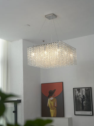 Crystal Frame Chandelier-Neutral Decor