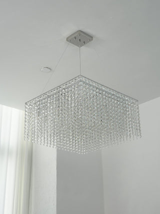 Crystal Frame Chandelier-Neutral Decor
