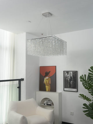 Crystal Frame Chandelier-Neutral Decor