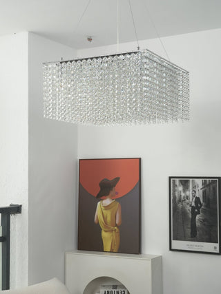 Crystal Frame Chandelier-Neutral Decor