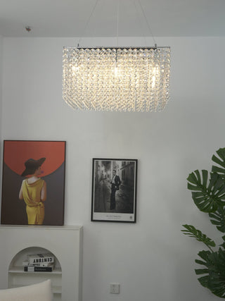 Crystal Frame Chandelier-Neutral Decor