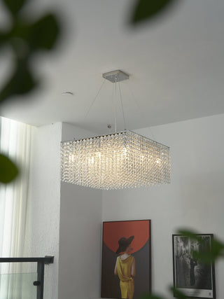 Crystal Frame Chandelier-Neutral Decor