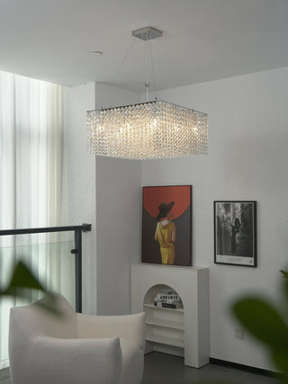 Crystal Frame Chandelier-Neutral Decor