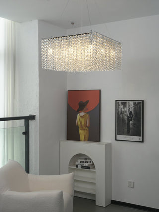 Crystal Frame Chandelier-Neutral Decor