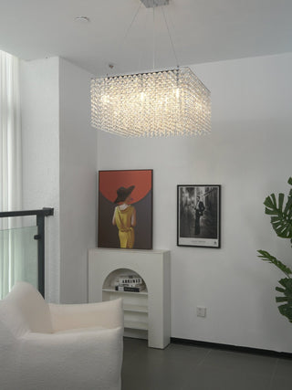 Crystal Frame Chandelier-Neutral Decor
