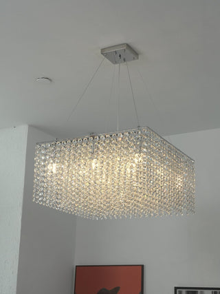Crystal Frame Chandelier-Neutral Decor