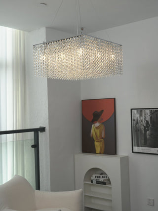 Crystal Frame Chandelier-Neutral Decor