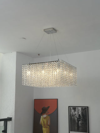 Crystal Frame Chandelier-Neutral Decor
