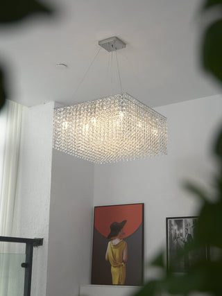 Crystal Frame Chandelier-Neutral Decor
