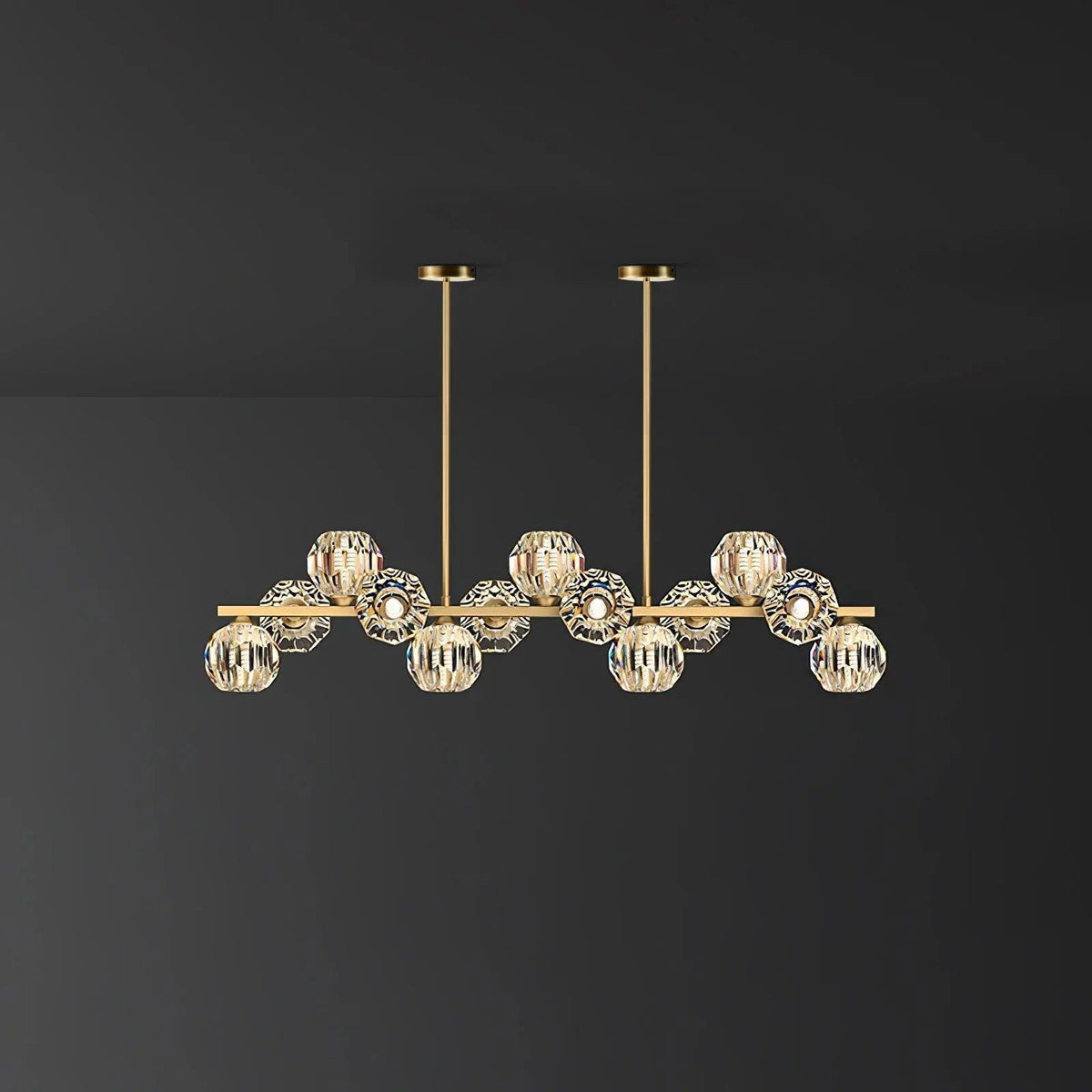 Silvael Lustre Luxueux Boule Laiton Cristal Verre