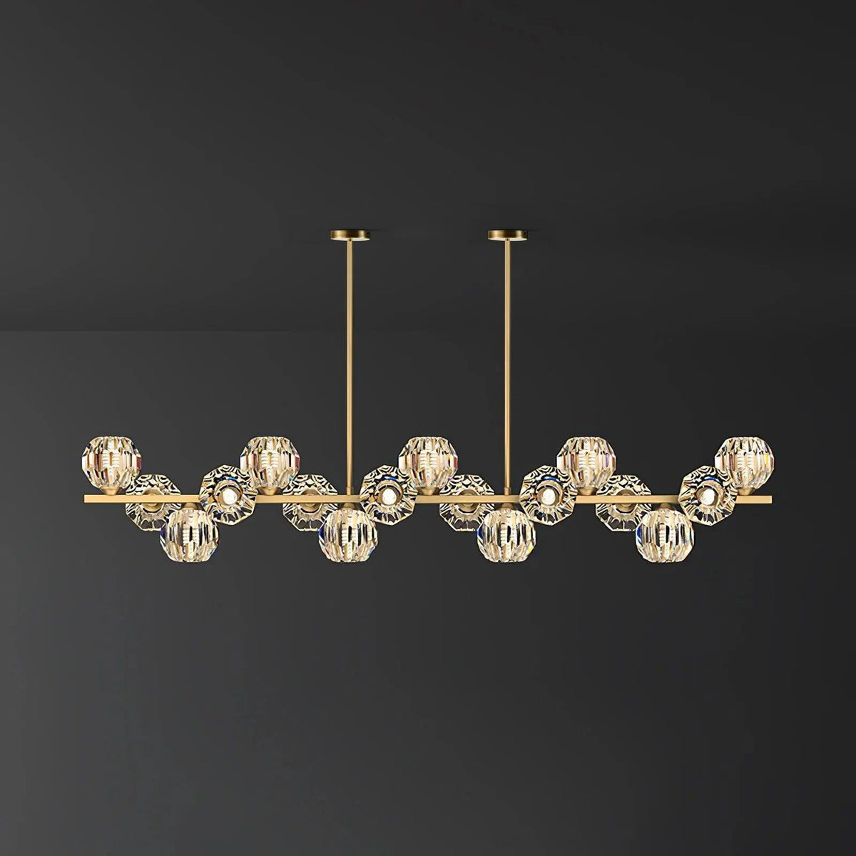 Crystal Glass Ball Chandelier-Neutral Decor