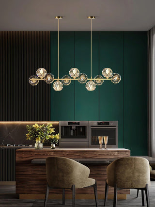 Crystal Glass Ball Chandelier-Neutral Decor