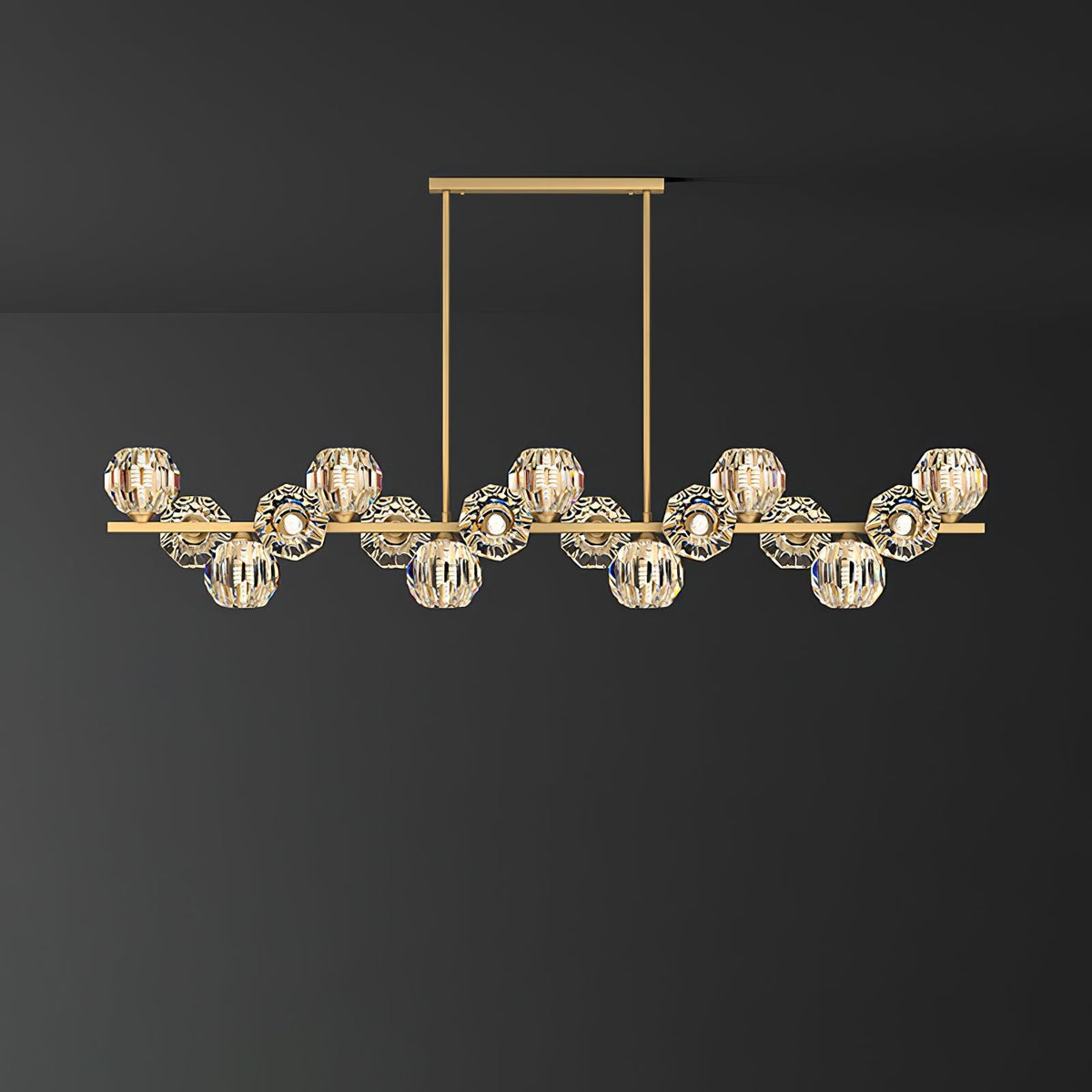 Crystal Glass Ball Chandelier-Neutral Decor