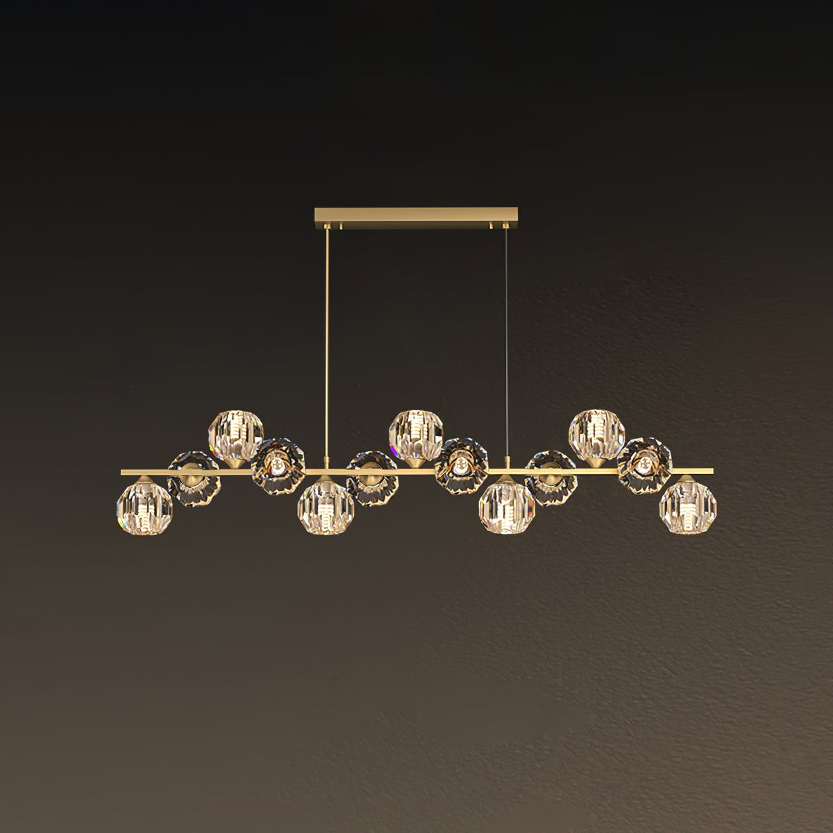 Crystal Glass Ball Chandelier-Neutral Decor