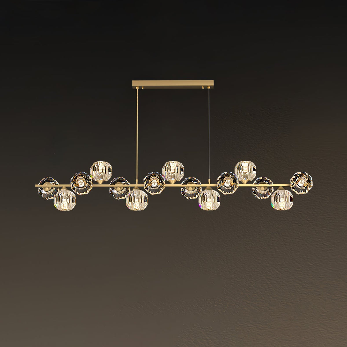 Crystal Glass Ball Chandelier-Neutral Decor