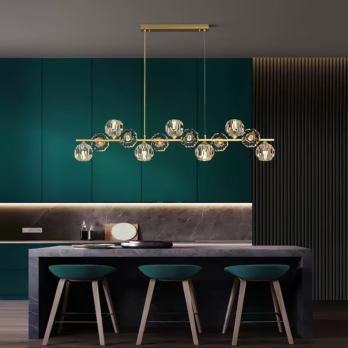 Crystal Glass Ball Chandelier-Neutral Decor