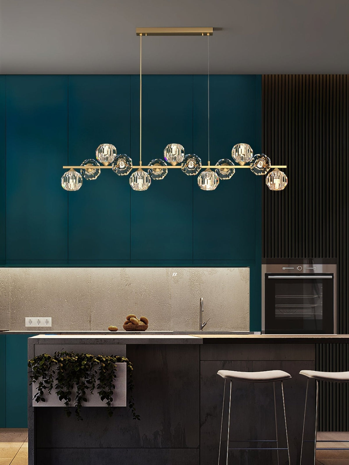 Crystal Glass Ball Chandelier-Neutral Decor