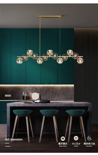 Crystal Glass Ball Chandelier-Neutral Decor