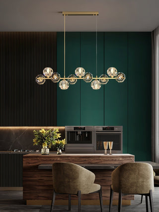 Crystal Glass Ball Chandelier-Neutral Decor