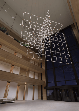 Crystal Grid Customize Chandelier-Neutral Decor