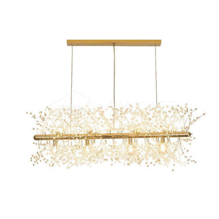 Lustra Lustre Laiton Linéaire Cristal Branche