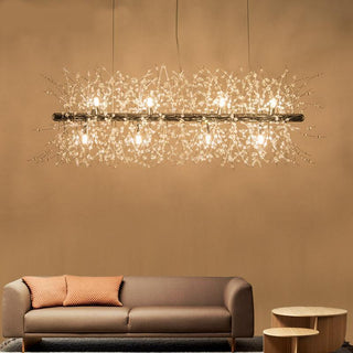 Lustra Lustre Laiton Linéaire Cristal Branche