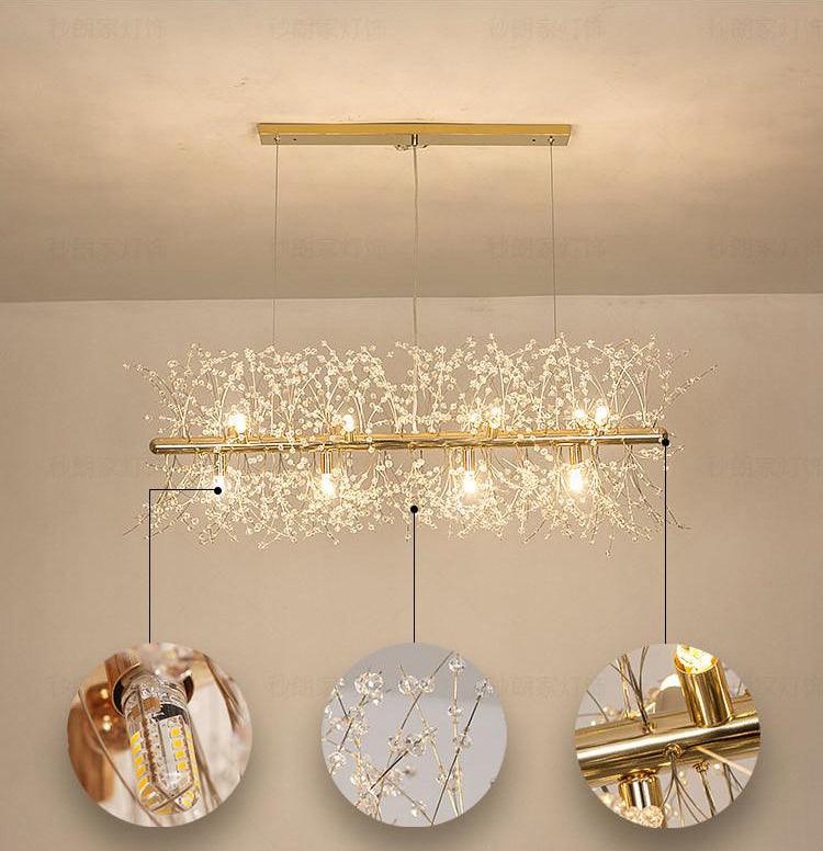 Bastiana Lustre Laiton Linéaire Cristal Branche