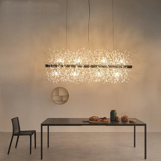 Lustra Lustre Laiton Linéaire Cristal Branche
