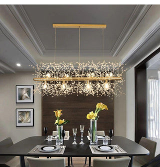 Lustra Lustre Laiton Linéaire Cristal Branche
