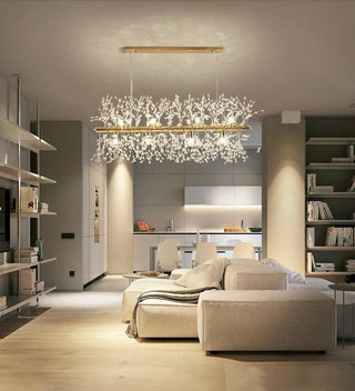 Lustra Lustre Laiton Linéaire Cristal Branche