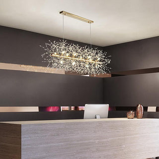 Lustra Lustre Laiton Linéaire Cristal Branche