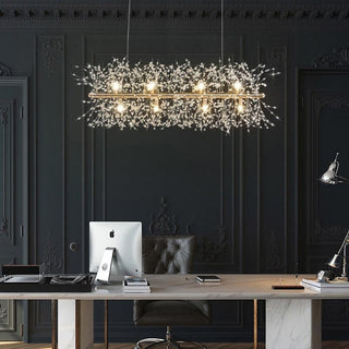 Lustra Lustre Laiton Linéaire Cristal Branche
