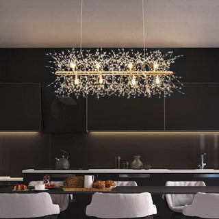 Lustra Lustre Laiton Linéaire Cristal Branche