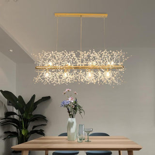 Lustra Lustre Laiton Linéaire Cristal Branche