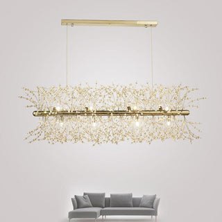 Lustra Lustre Laiton Linéaire Cristal Branche