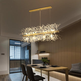 Lustra Lustre Laiton Linéaire Cristal Branche