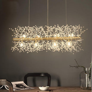 Lustra Lustre Laiton Linéaire Cristal Branche