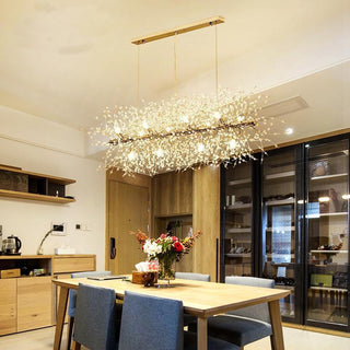 Lustra Lustre Laiton Linéaire Cristal Branche