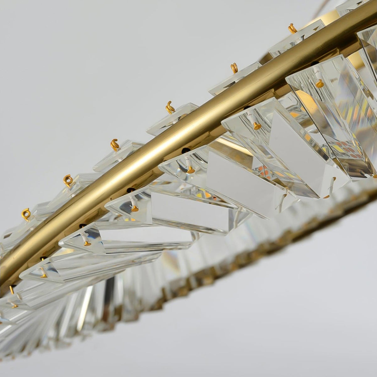 Taletta Plafonnier Anneaux en Cristal et Acier Inoxydable