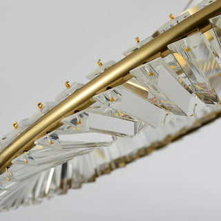Lustra Plafonnier Anneaux en Cristal et Acier Inoxydable