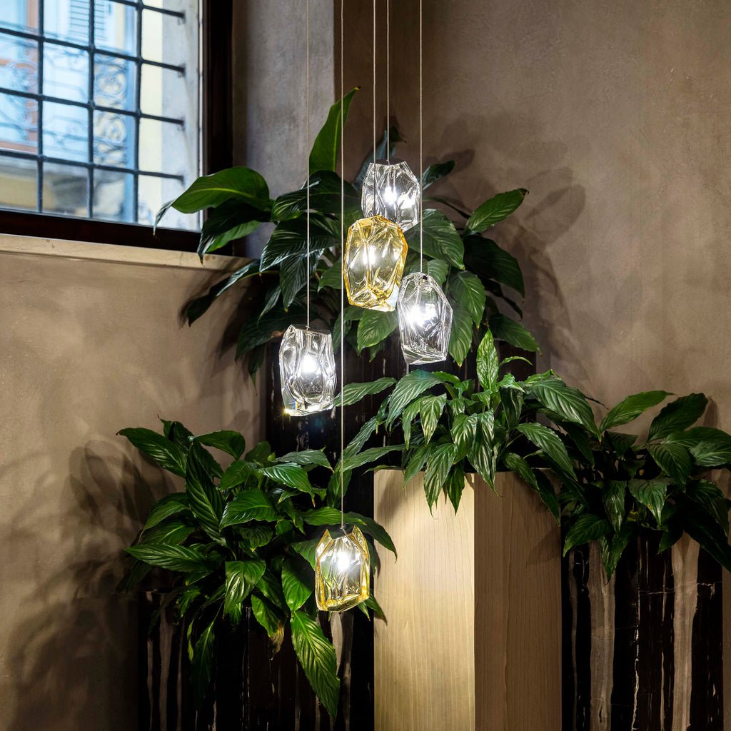 Crystal Rock Cluster Pendant Light-Neutral Decor