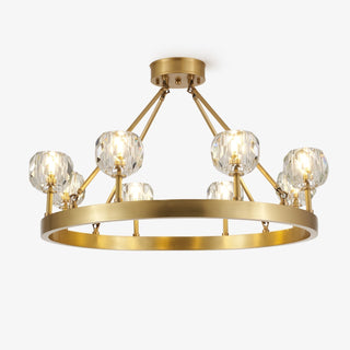 Syzorisra Lustre Cristal Laiton Moderne