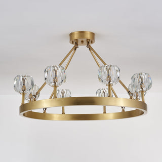 Syzorisra Lustre Cristal Laiton Moderne