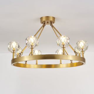 Syzorisra Lustre Cristal Laiton Moderne