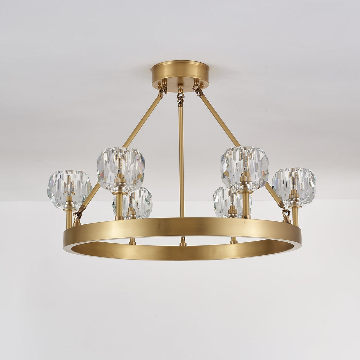 Syzorisra Lustre Cristal Laiton Moderne