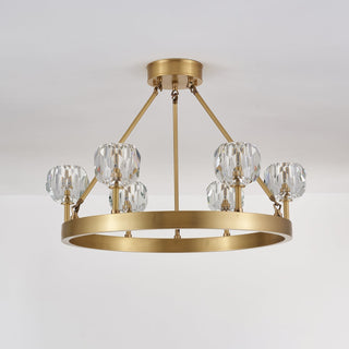 Syzorisra Lustre Cristal Laiton Moderne